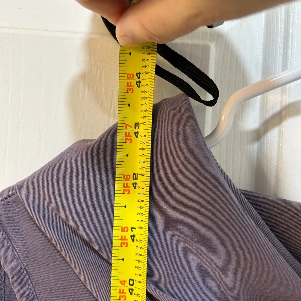 Luukaa Lagenlook Dress Lilac Cowl Neck With Pockets Drape Front Sleeveless Sz 14 - Picture 7 of 8